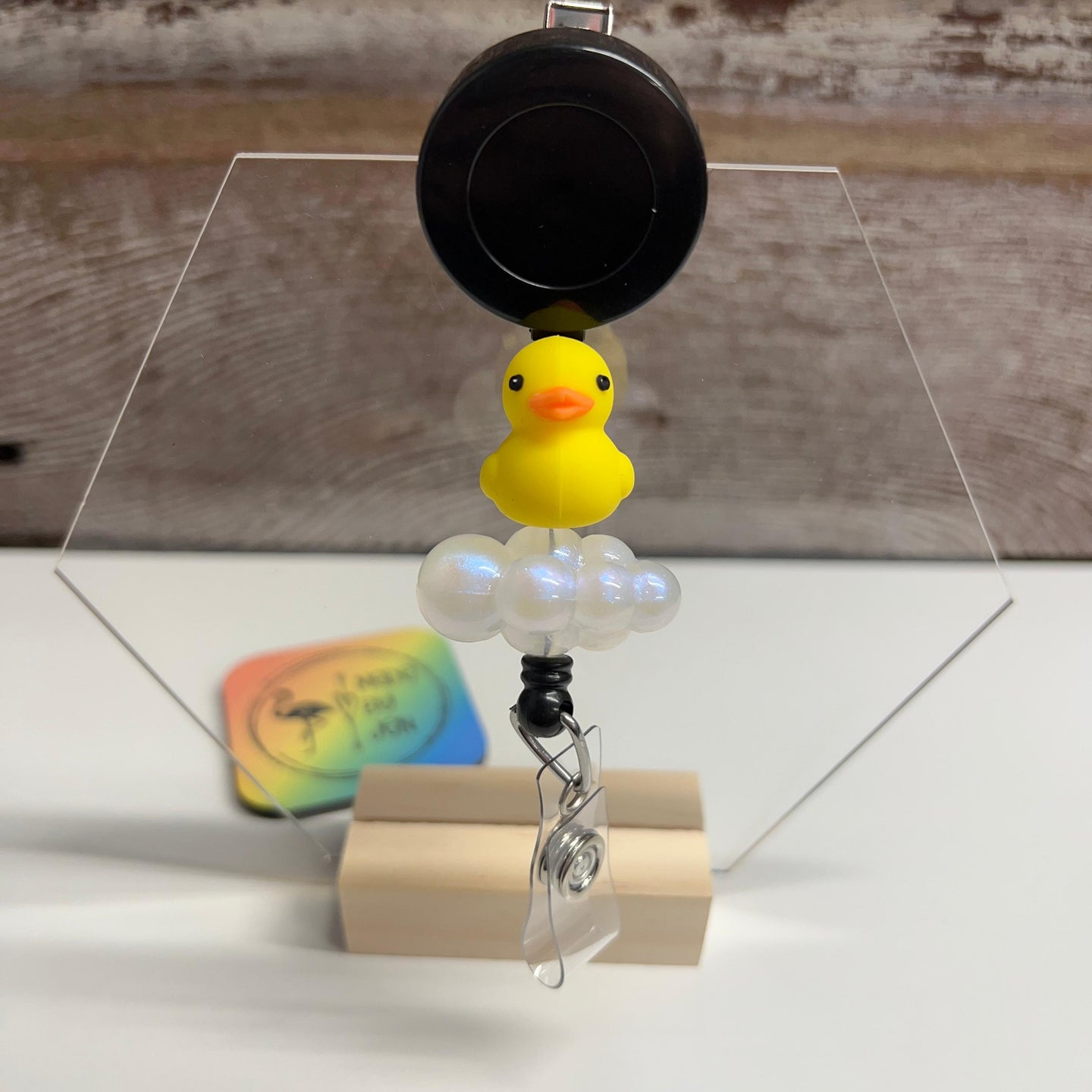 Rubber Ducky w-Soapy Bubbles Badge Reel